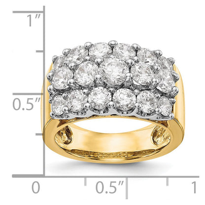 14K Bicolor Gold Ehering mit natürlichen Diamanten, 2,9 ct Gesamtgewicht