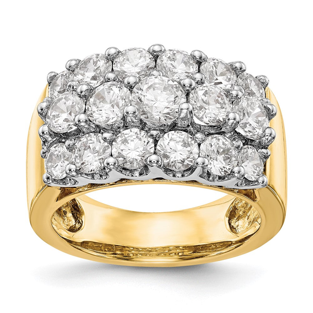 14K Bicolor Gold Ehering mit natürlichen Diamanten, 2,9 ct Gesamtgewicht