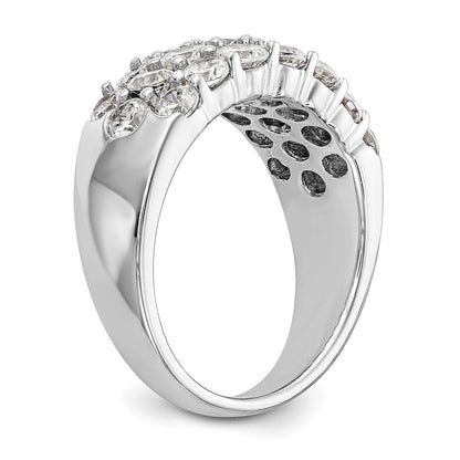 14K Weißgold Ehering mit natürlichen Diamanten