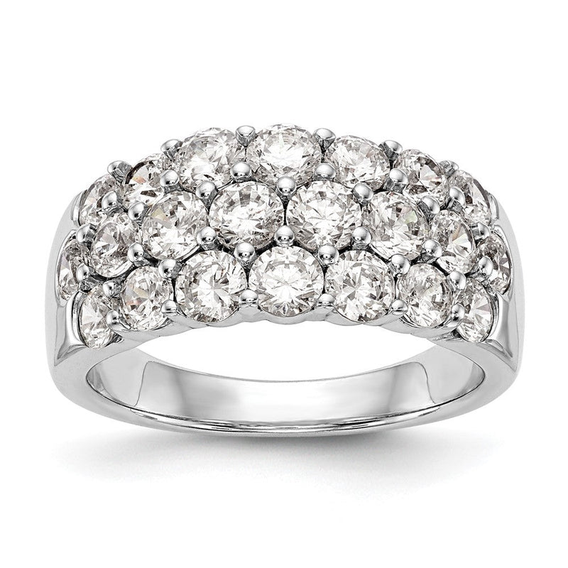 14K Weißgold Ehering mit natürlichen Diamanten, 2,56 ct