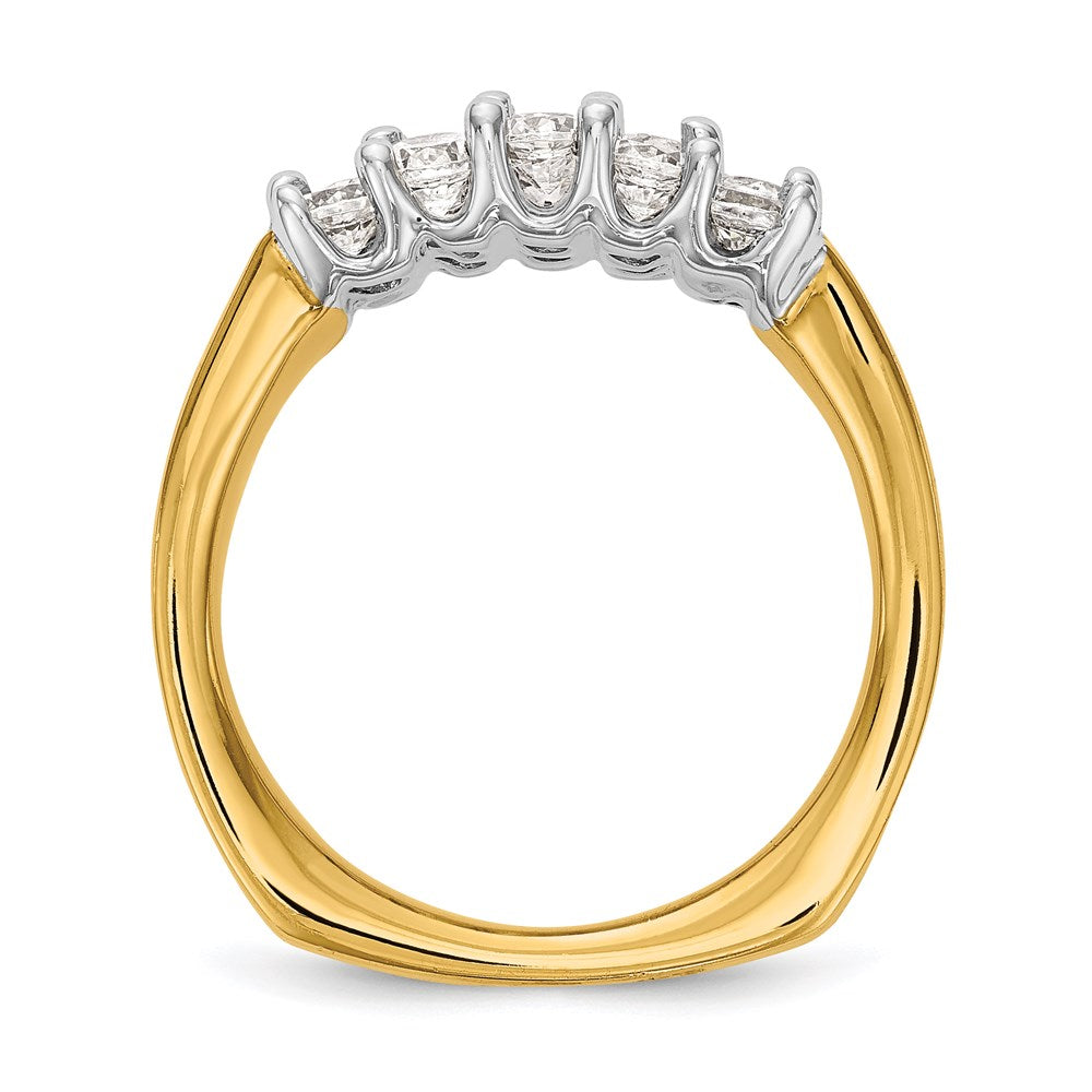 14K Bicolor-Gold Ehering mit natürlichen Diamanten, 1,875 ct. Gesamtgewicht