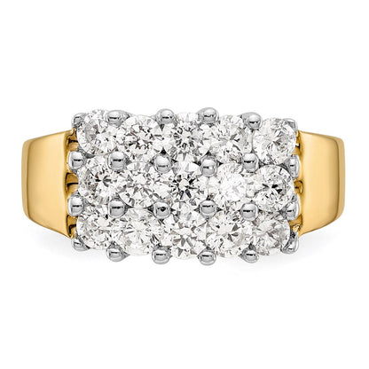 14K Bicolor-Gold Ehering mit natürlichen Diamanten, 1,875 ct. Gesamtgewicht