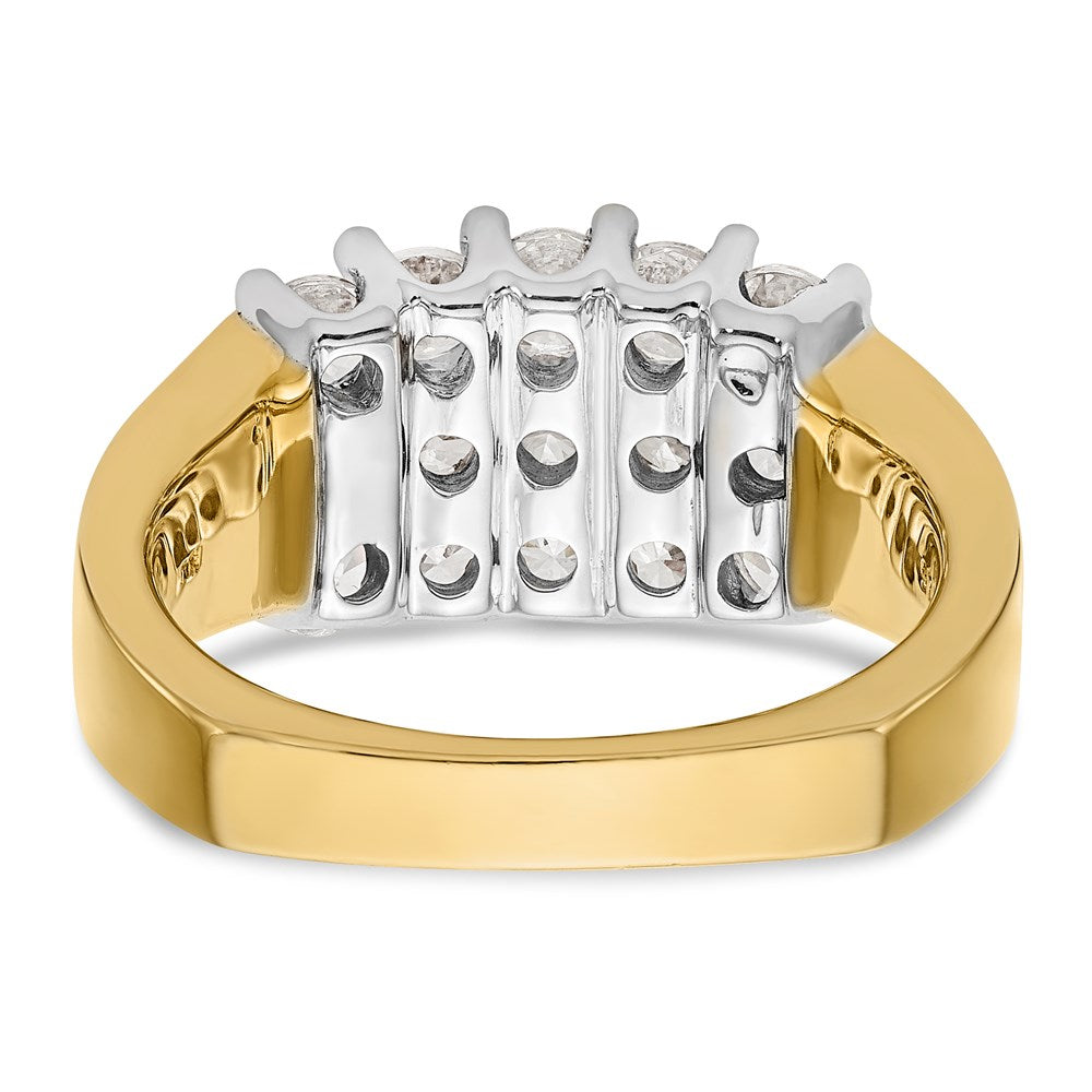 14K Bicolor-Gold Ehering mit natürlichen Diamanten, 1,875 ct. Gesamtgewicht