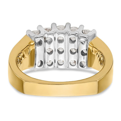 14K Bicolor-Gold Ehering mit natürlichen Diamanten, 1,875 ct. Gesamtgewicht