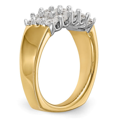 14K Bicolor-Gold Ehering mit natürlichen Diamanten, 1,875 ct. Gesamtgewicht