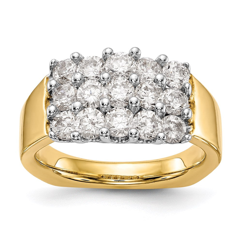 14K Bicolor-Gold Ehering mit natürlichen Diamanten, 1,875 ct. Gesamtgewicht