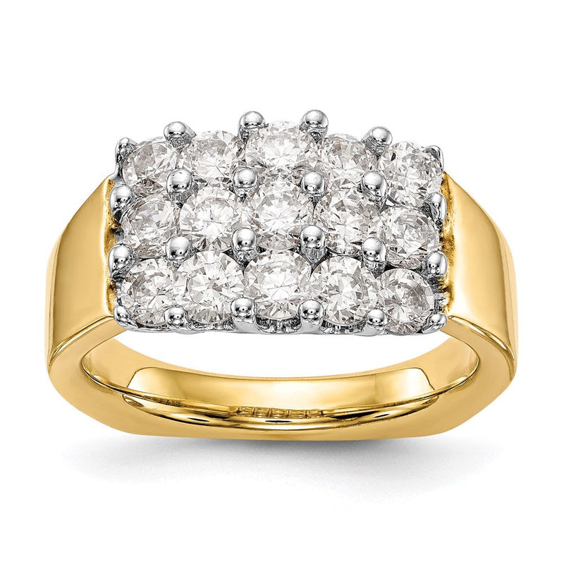 14K Bicolor-Gold Ehering mit natürlichen Diamanten 1,875 ct