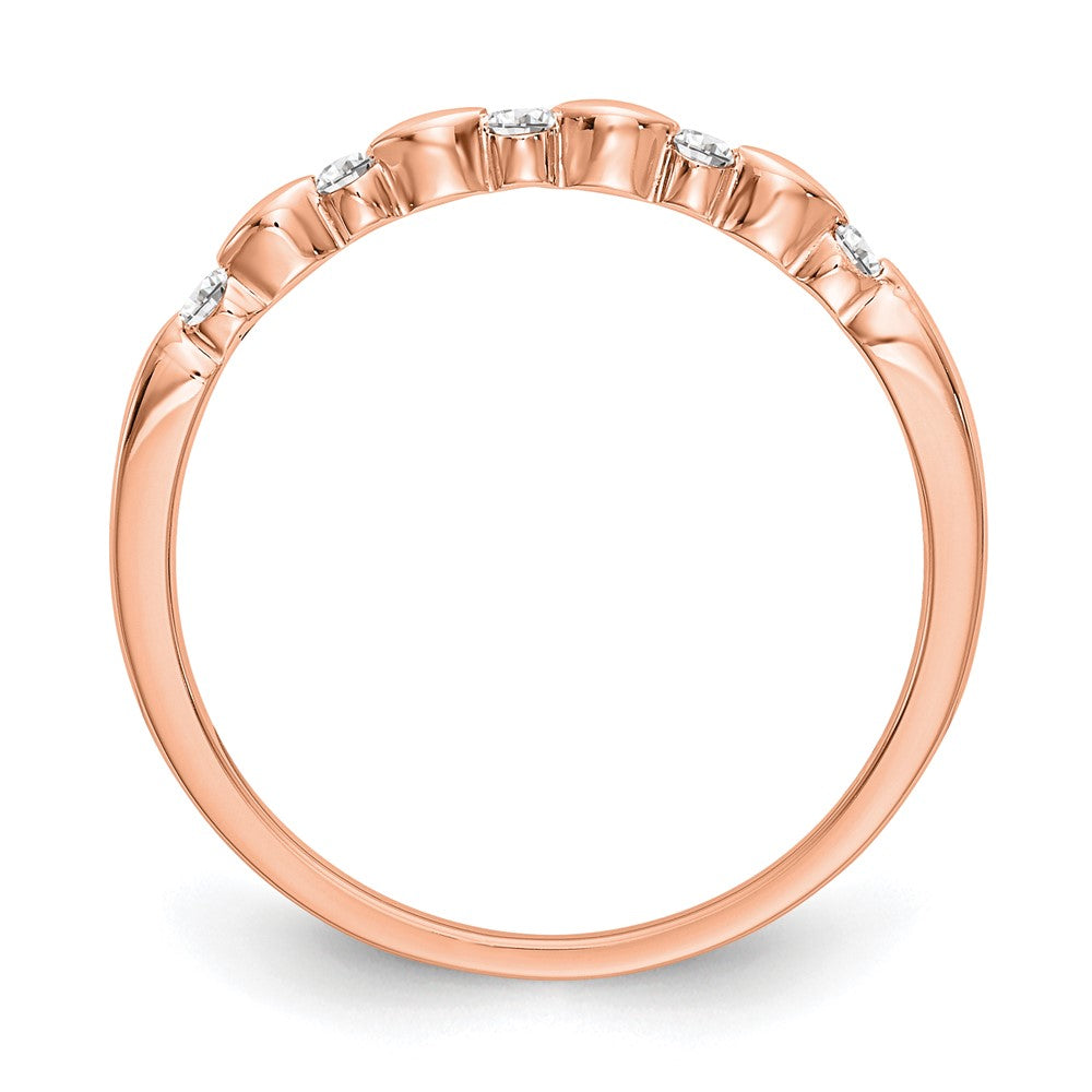 14K Roségold Ring mit echten Diamanten