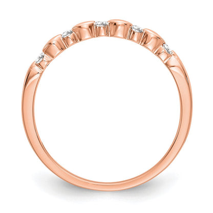 14K Roségold Ring mit echten Diamanten