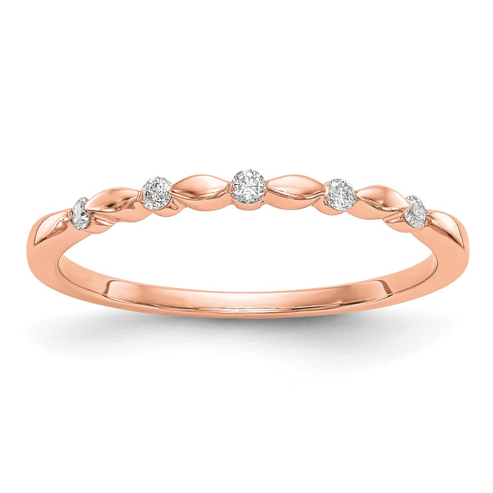 14K Roségold Ring mit echten Diamanten
