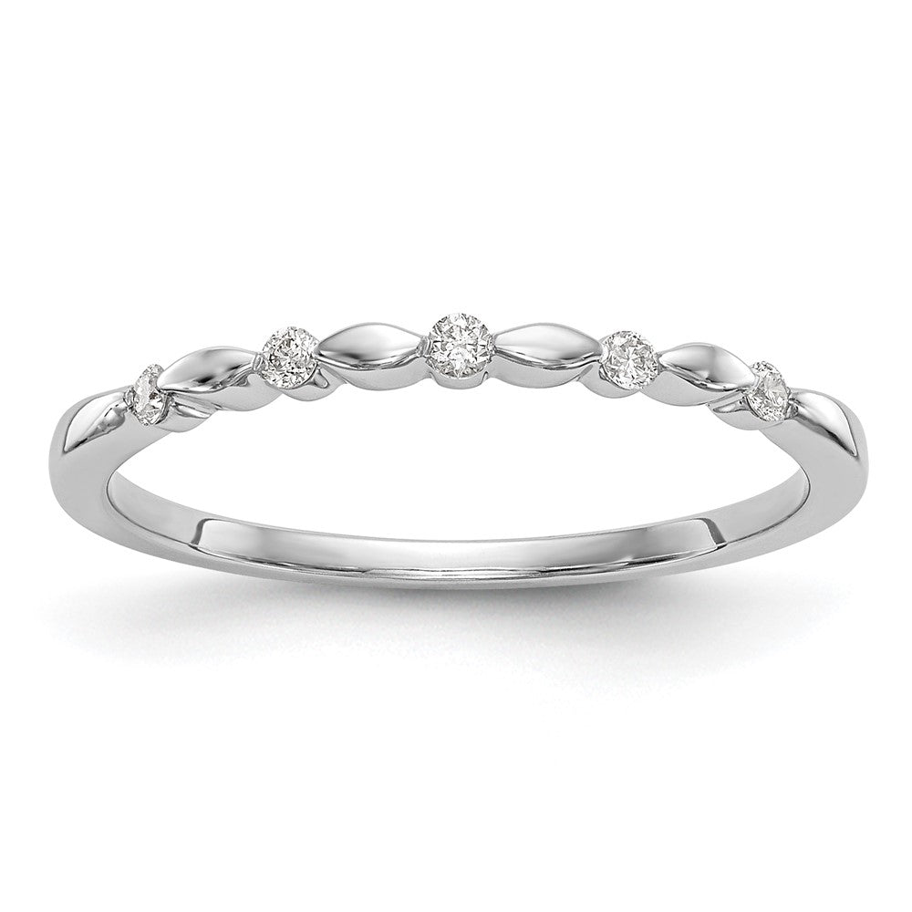 14K Weißgold Ehering mit natürlichen Diamanten