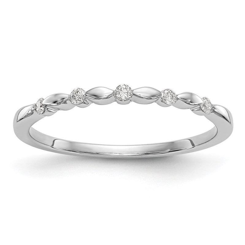 14K Weißgold Ehering mit natürlichen Diamanten