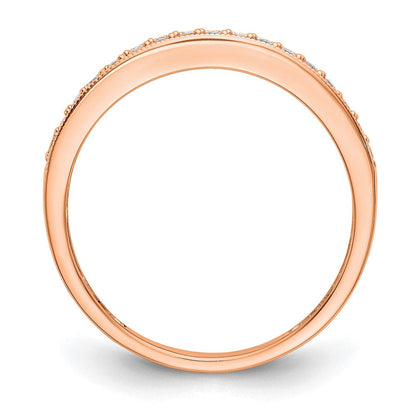14K Roségold Ehering mit echten Diamanten