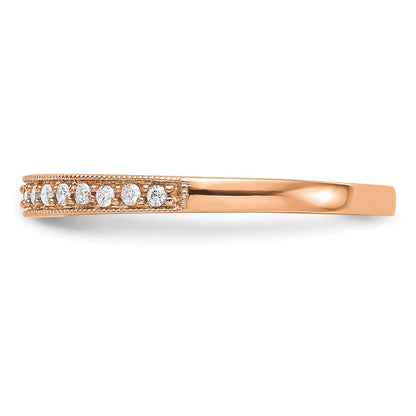 14K Roségold Ehering mit echten Diamanten