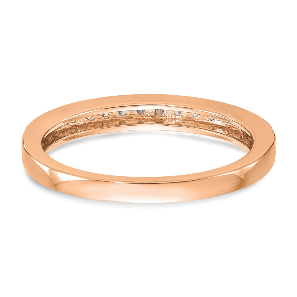 14K Roségold Ehering mit echten Diamanten