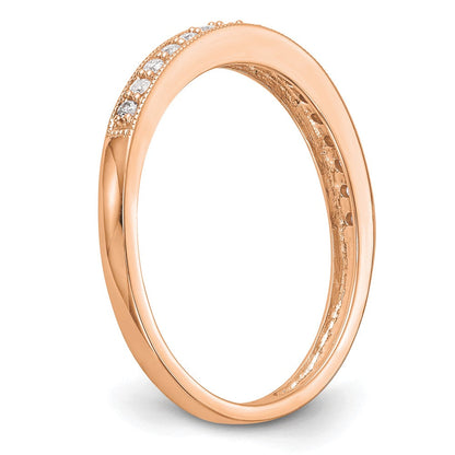 14K Roségold Ehering mit echten Diamanten