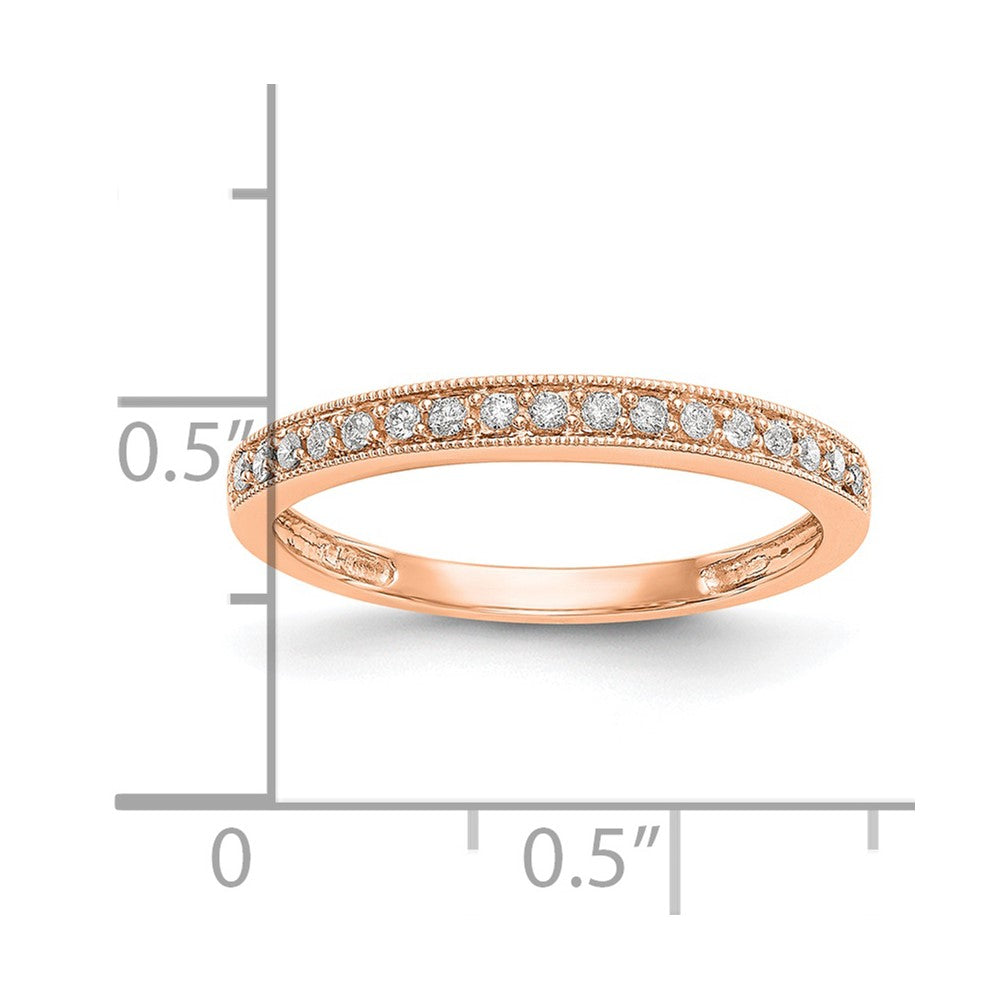 14K Roségold Ehering mit 0,17 ct. Laborgezüchteten Diamanten, VS/SI+ G+