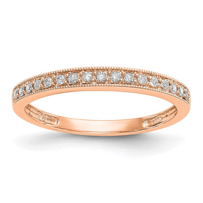 14K Roségold Ehering mit echten Diamanten