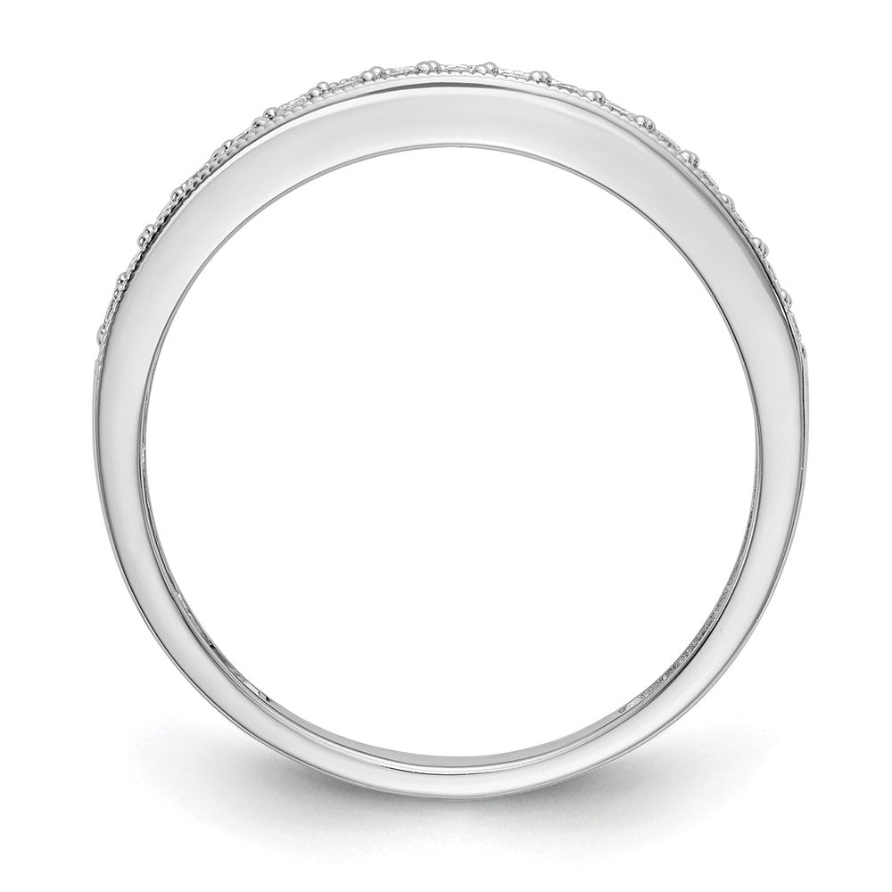 585 Weißgold Ehering mit natürlichen Diamanten, 0,17 ct Gesamtgewicht