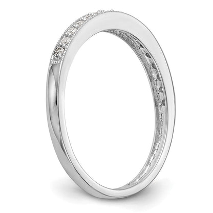 585 Weißgold Ehering mit natürlichen Diamanten, 0,17 ct Gesamtgewicht
