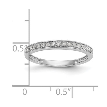 585 Weißgold Ehering mit natürlichen Diamanten, 0,17 ct Gesamtgewicht