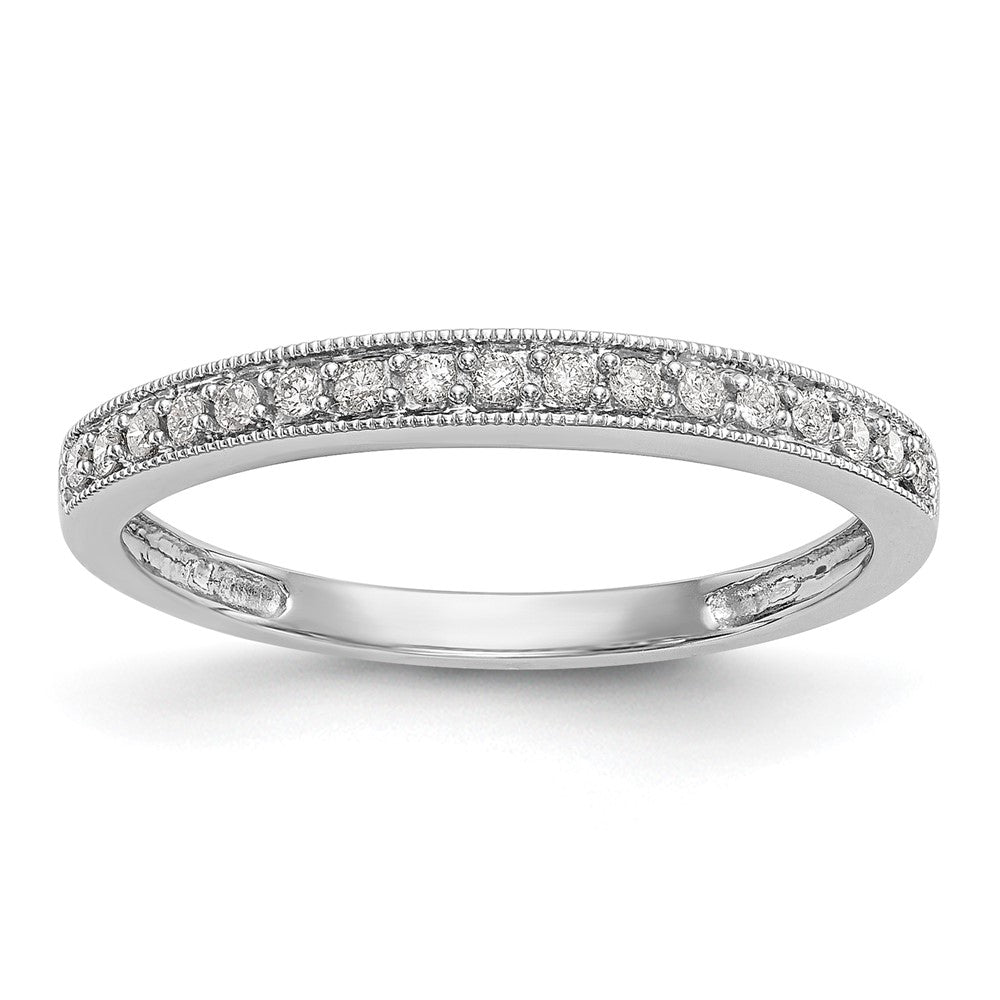 14K Weißgold Ehering mit 0,17 ct. im Labor gezüchteten Diamanten, VS/SI+ G+, komplett, Größe 8
