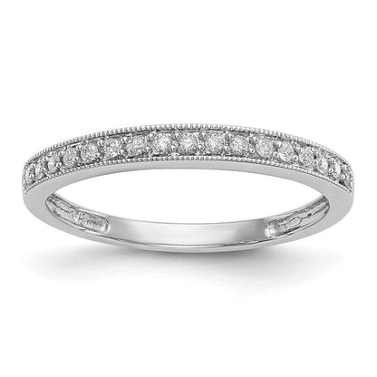 14K Weißgold Ehering mit 0,17 ct. im Labor gezüchteten Diamanten, VS/SI+ G+, komplett, Größe 8