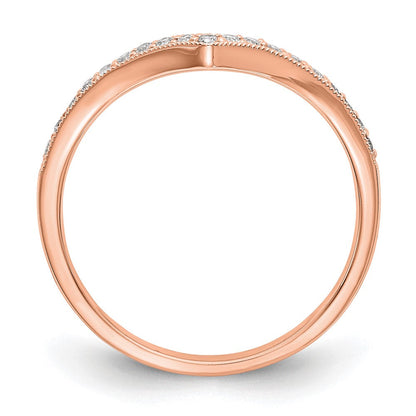 14K Roségold Ring mit echten Diamanten