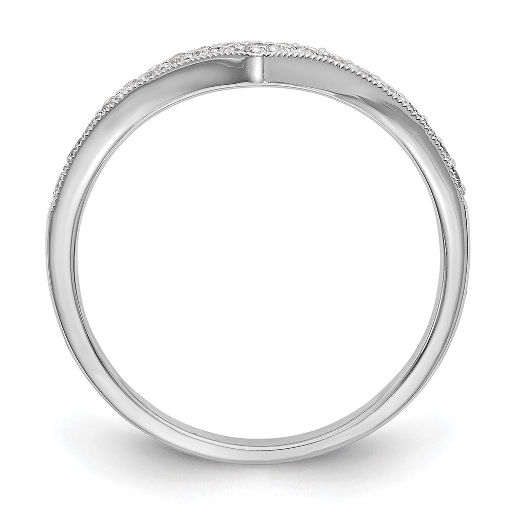 14K Weißgold Ehering mit natürlichen Diamanten 0,14 ct