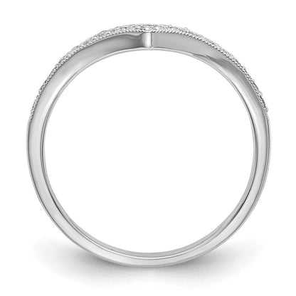 14K Weißgold Ehering mit natürlichen Diamanten 0,14 ct