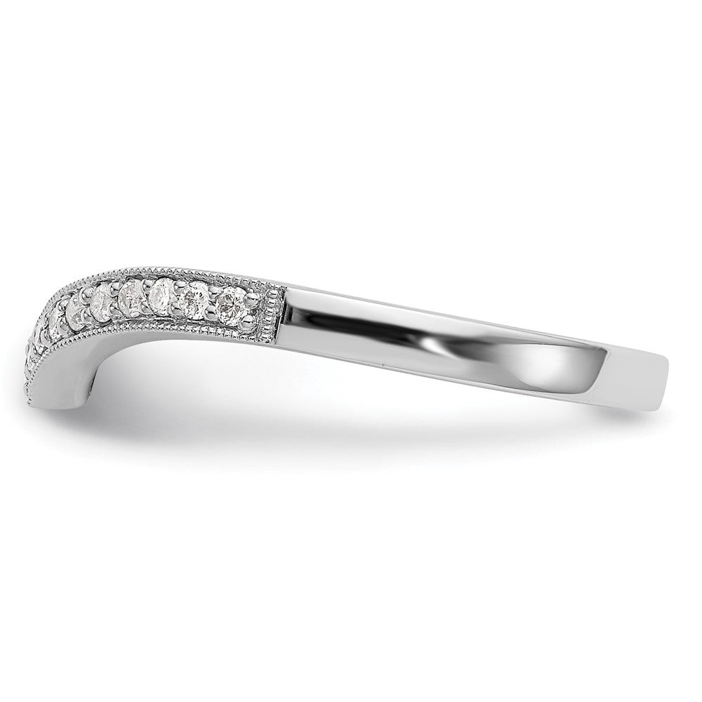 14K Weißgold Ehering mit natürlichen Diamanten 0,14 ct