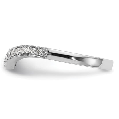 14K Weißgold Ehering mit natürlichen Diamanten 0,14 ct