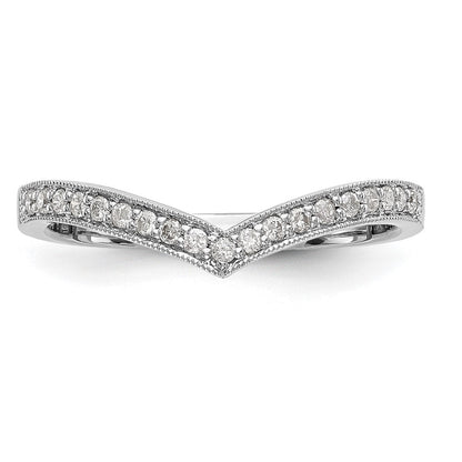 14K Weißgold Ehering mit natürlichen Diamanten 0,14 ct