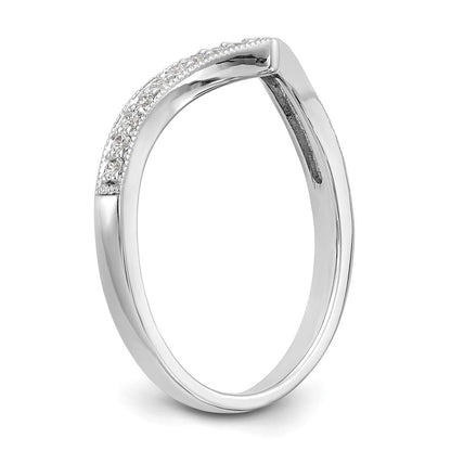 14K Weißgold Ehering mit natürlichen Diamanten 0,14 ct