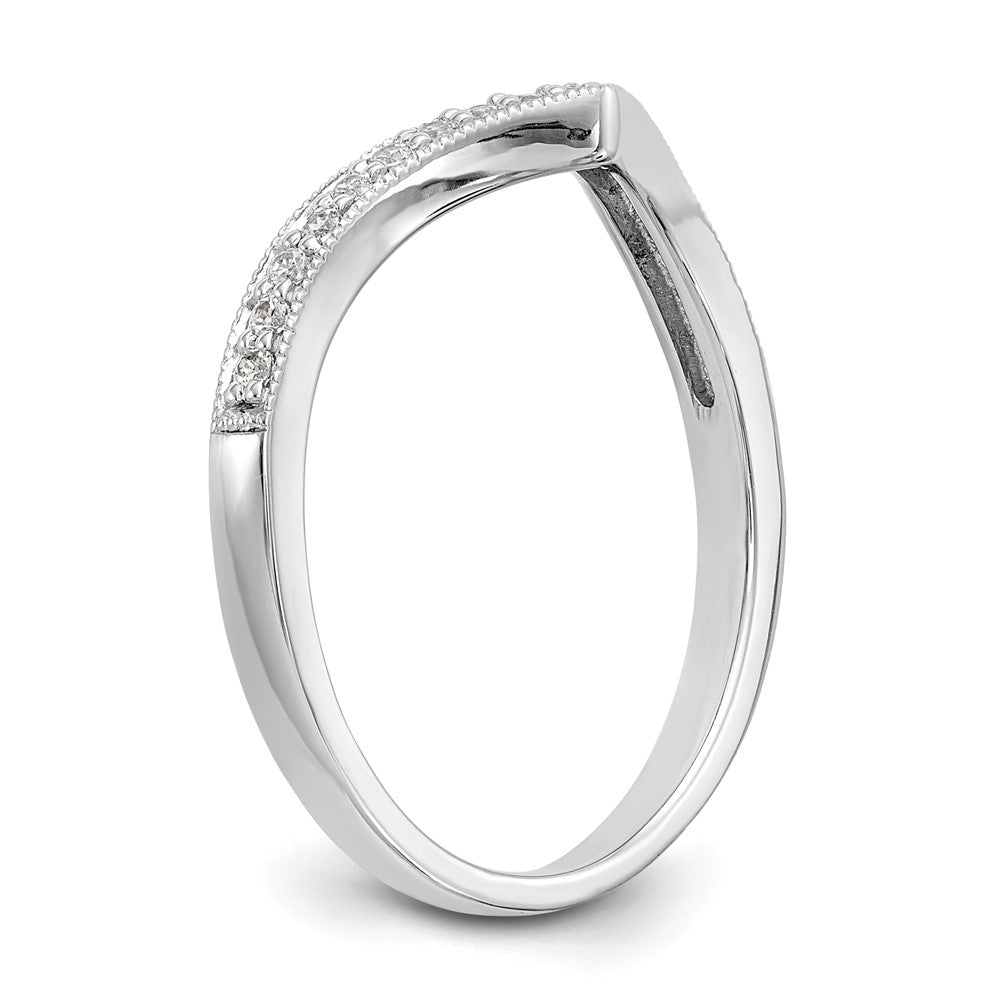 14K Weißgold Ring mit echten Diamanten