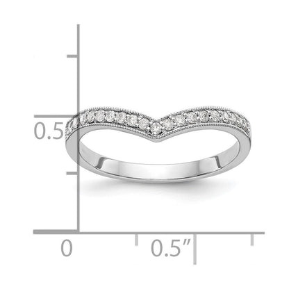 14K Weißgold Ehering mit natürlichen Diamanten 0,14 ct