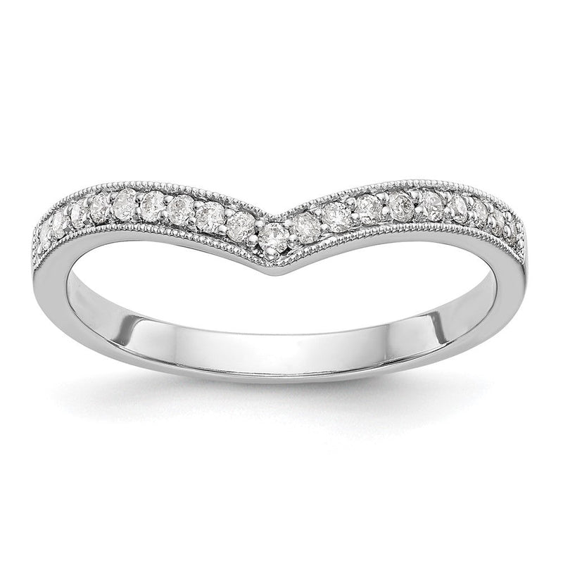 14K Weißgold Ehering mit natürlichen Diamanten, 0,14 ct Gesamtgewicht