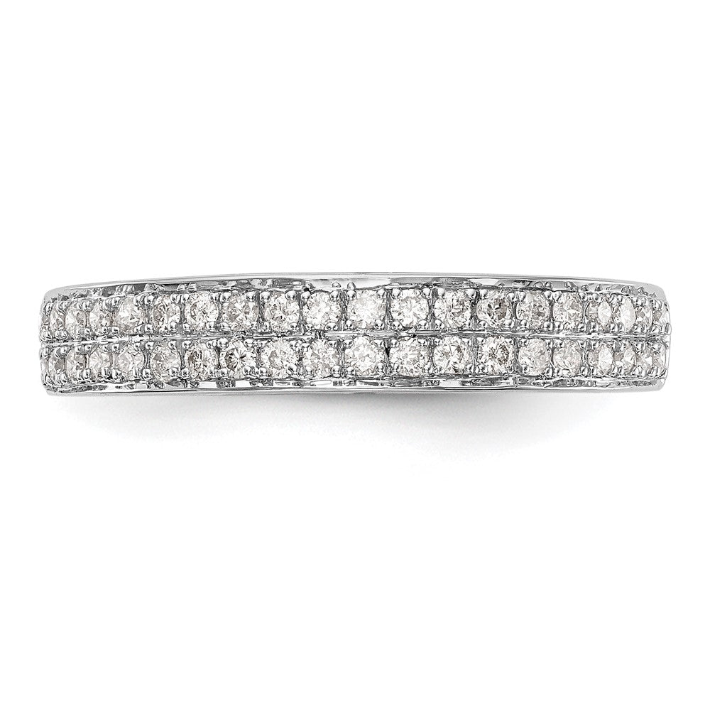 14K Weißgold Ehering mit natürlichen Diamanten, 0,32 ct Gesamtgewicht