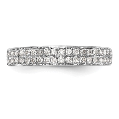 14K Weißgold Ehering mit natürlichen Diamanten, 0,32 ct Gesamtgewicht