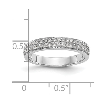 14K Weißgold Ehering mit natürlichen Diamanten, 0,32 ct Gesamtgewicht