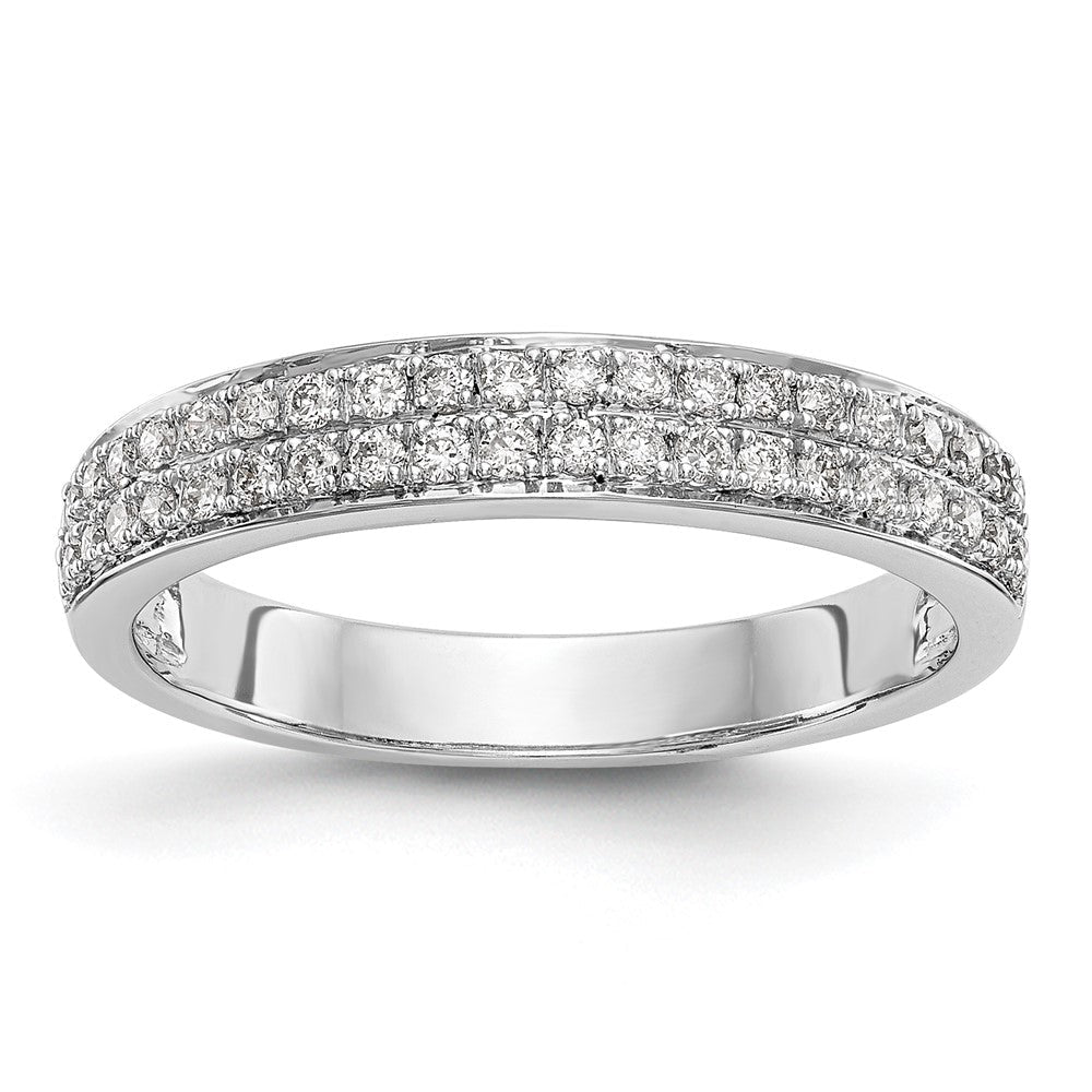 14K Weißgold Ehering mit natürlichen Diamanten, 0,32 ct Gesamtgewicht