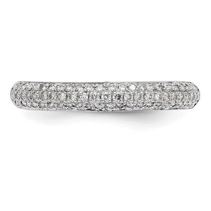 14K Weißgold Ring mit natürlichen Diamanten