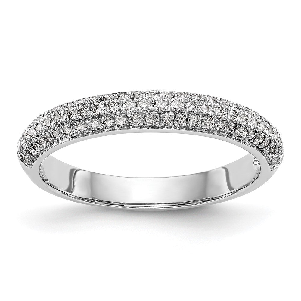 14K Weißgold Ring mit natürlichen Diamanten