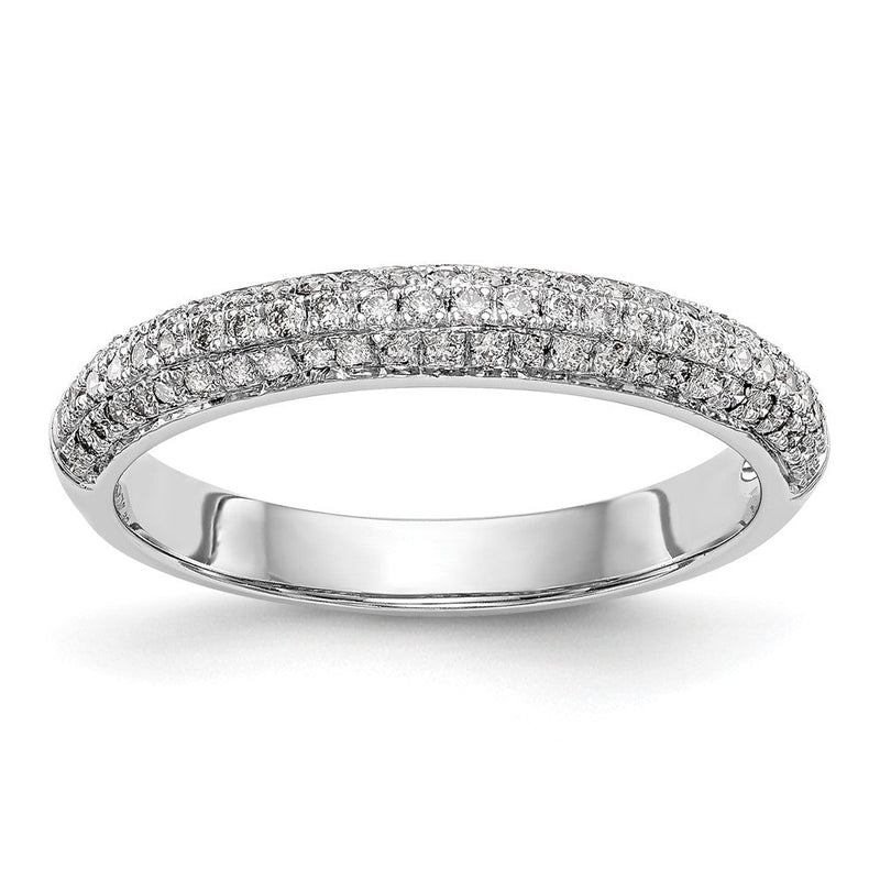 14K Weißgold Ehering mit natürlichen Diamanten, 0,365 ct Gesamtgewicht