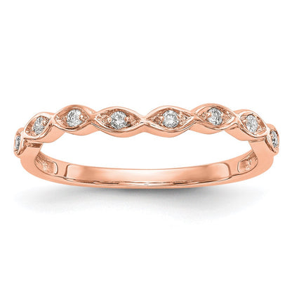 14K Roségold Ehering mit echten Diamanten