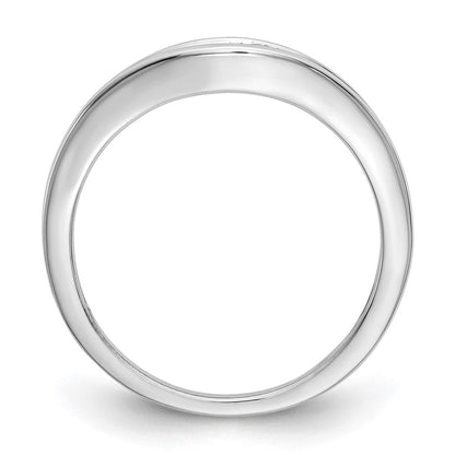 14K Weißgold Ehering mit natürlichen Diamanten, 0,195 ct