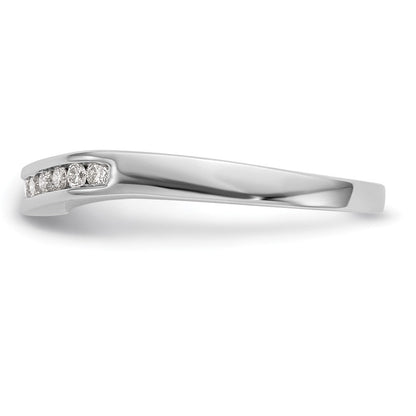 14K Weißgold Ehering mit natürlichen Diamanten, 0,195 ct