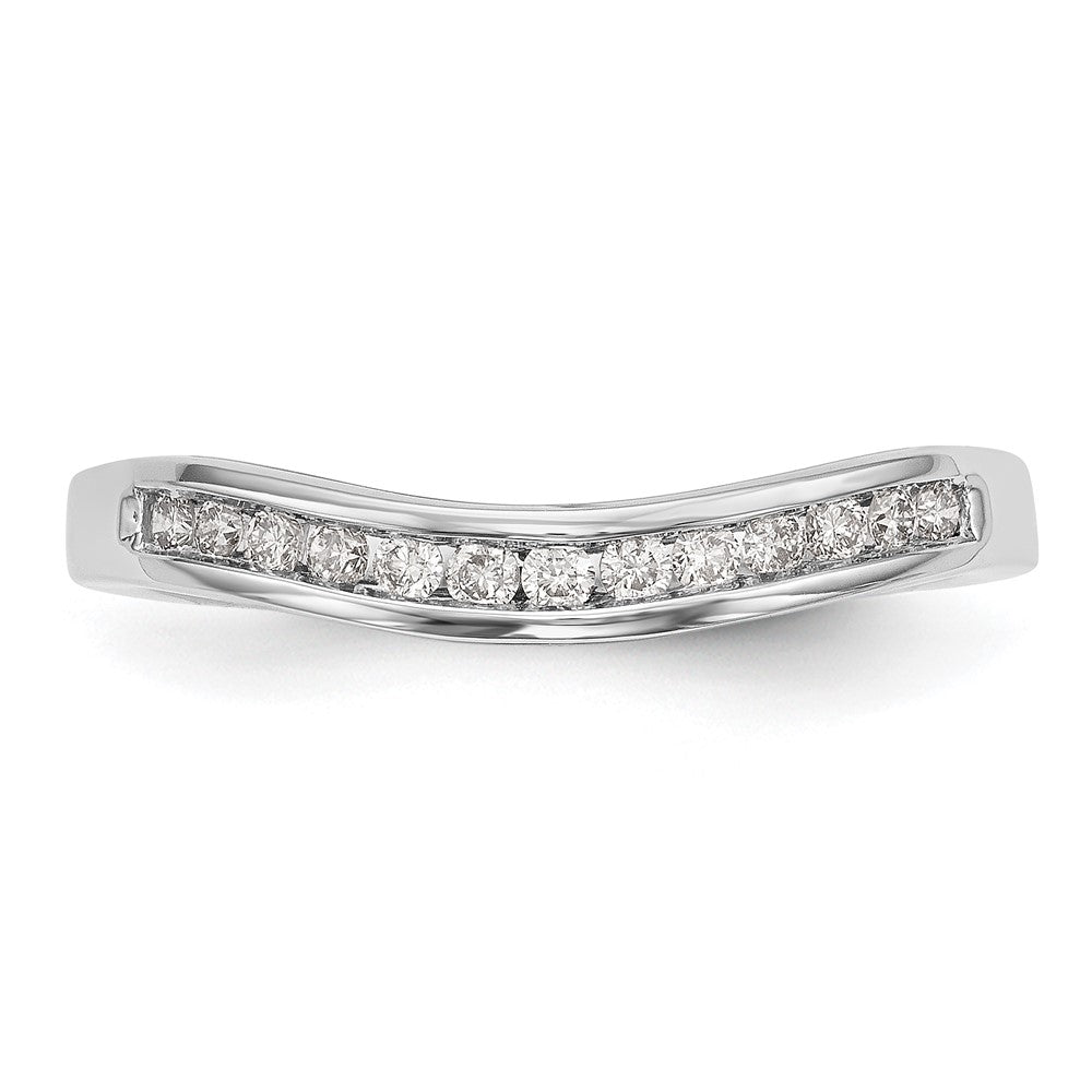 14K Weißgold Ehering mit natürlichen Diamanten, 0,195 ct