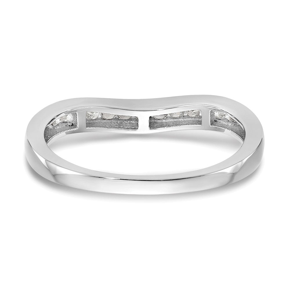 14K Weißgold Ehering mit natürlichen Diamanten, 0,195 ct