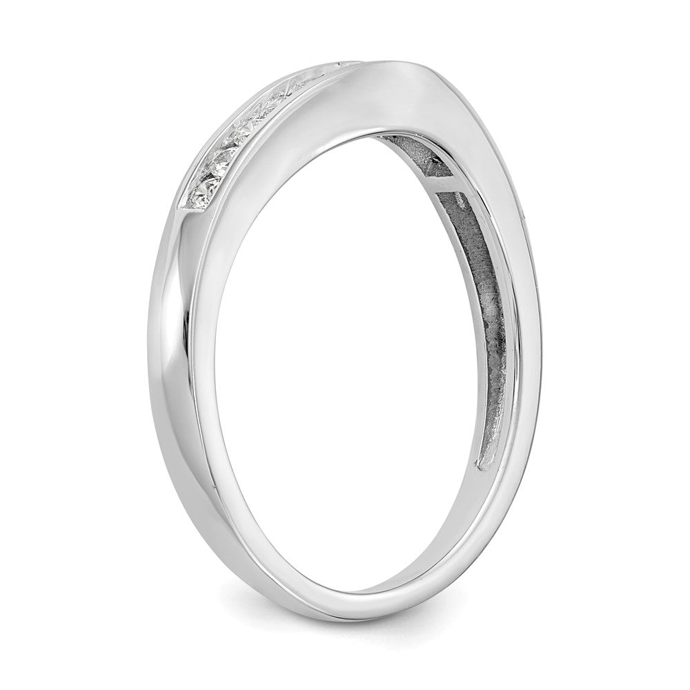14K Weißgold Ehering mit natürlichen Diamanten, 0,195 ct